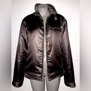 Armani exchange, BROWN, silky men’s coat Jacket quilted M size double Zipper